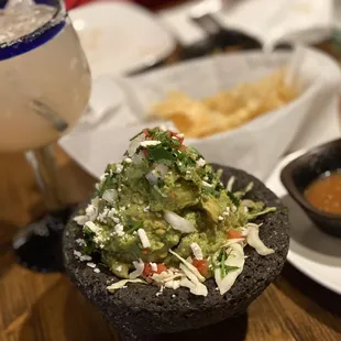 Guac and a delicious guava margarita