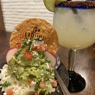 Guacamole Dip and House Margarita