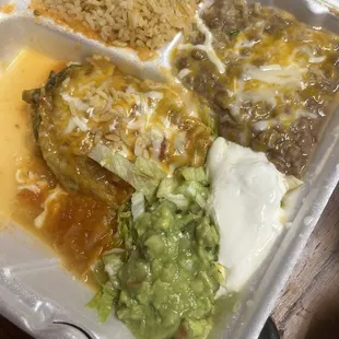 Chile Relleno with Rice and Beans