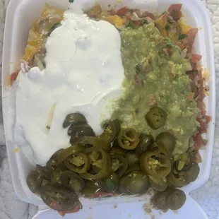 Nachos (shredded beef) with everything