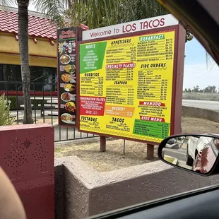 Drive Thru Menu (7/23/23)