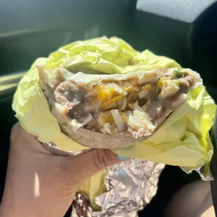 Bean and cheese burrito