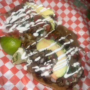 Asada and pastor super crunchy tacos