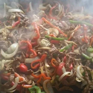 Steak fajitas