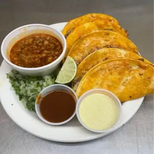 5 BIRRIA TACOS BROTH INCLUDED ONLY 13.50