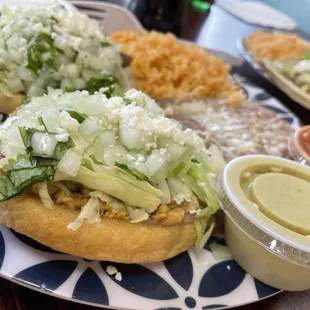 a plate of mexican food