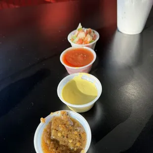 Some of the fresh salsas