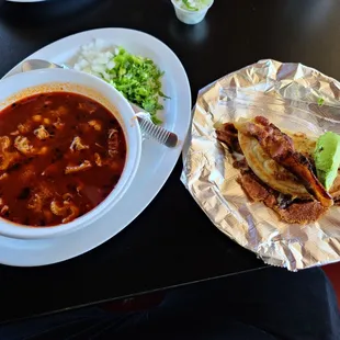 Menudo and Bacon Taco