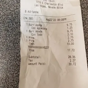 $30 dollars for two burrito and two drinks