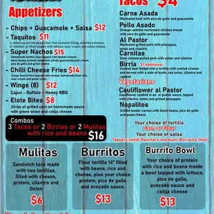 menu