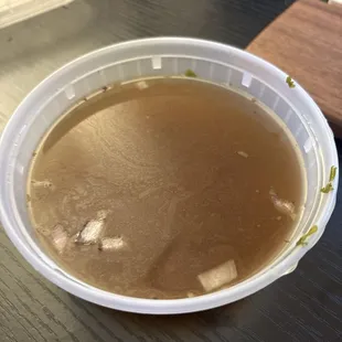 Their &quot;consome.&quot; Absolutely ridiculous that they consider this plain looking broth as a consome.