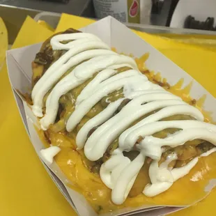the Fried Combo with Chili, Cheese, and Sour Cream added!