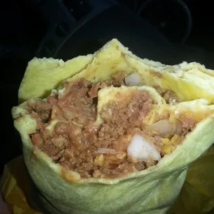 Inside of combo burrito