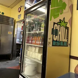  refrigerated refrigerator in a restaurant