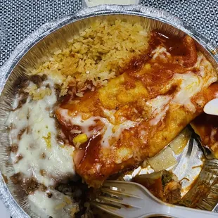 Beef enchiladas (#16) very little rice :(