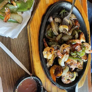 Shrimp fajitas
