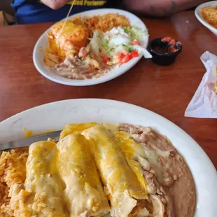 Chimichanga and Enchalada plates.
