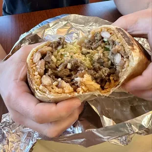 Supreme burrito innards