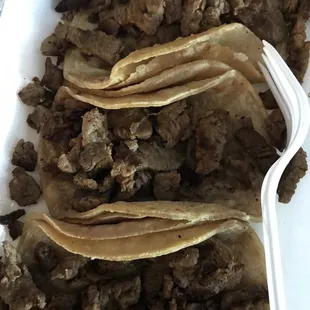 3 mini plain carne asada tacos