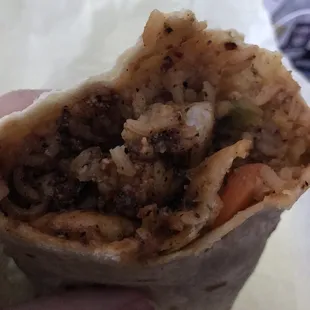 Diablo shrimp burrito