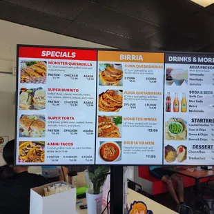 Menu but pay attention to what they charge you for because they will sneak something in