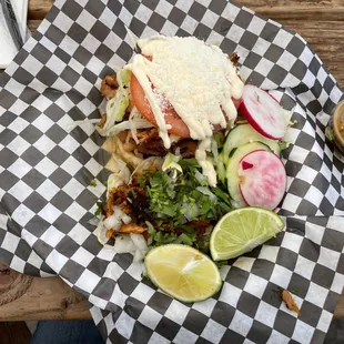 Pastor sope and taco