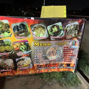 a menu for a mexican restaurant