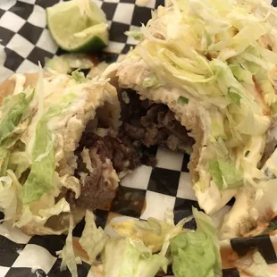 Inside of the Keka. It&apos;s like a huge empanada stuffed with your choice of meat.