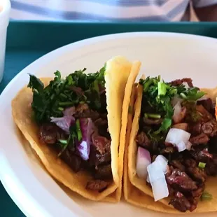 Tacos and rice and refried beans  not like fast-food ones.