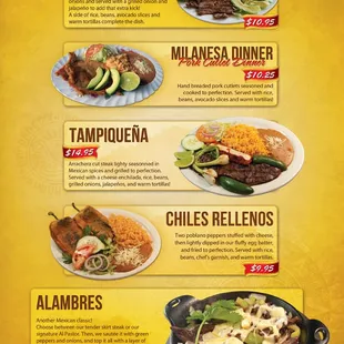 a menu for a mexican restaurant
