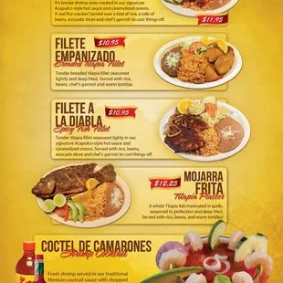 a menu for a mexican restaurant