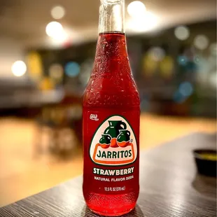 a bottle of strawberries