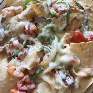 Seafood nachos.