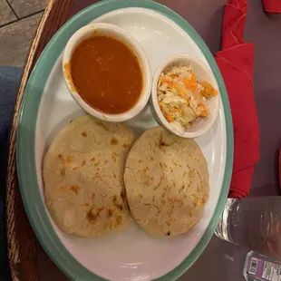 The pork and cheese pupusas