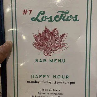 Drink menu