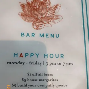 Happy Hour Menu