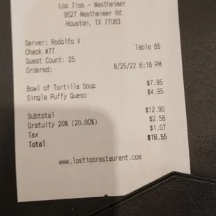 They charge 20% automatically for party. This meal chocked me.