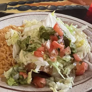 Chicken chimichanga lunch portion