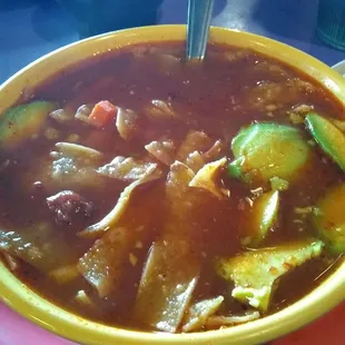 Big bowl of Tlalpeno Soup.