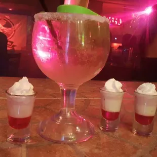 Shots and margarita.