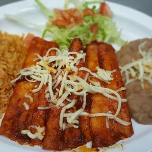 Red enchiladas.