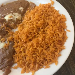Rice was a strange orange color