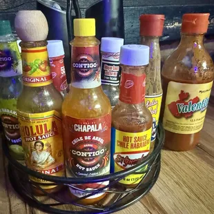 Great selection of table sauces!