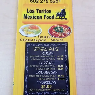 menu