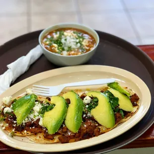 a plate of mexican food