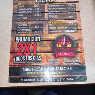 menu