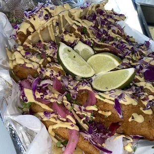 Beer batter fish tacos