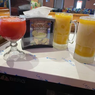 a variety of drinks
