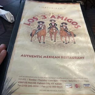 Menu and the best margaritas around