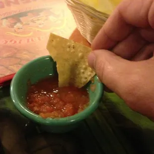 Their salsa is very good. Plenty of bite but not harsh.